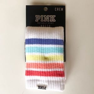 Rainbow Striped Crew Socks